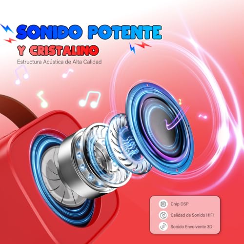Detalle 2 de Braxel Regalo Niño 3–12 años: Karaoke infantil con 2 micrófonos Bluetooth y luces LED