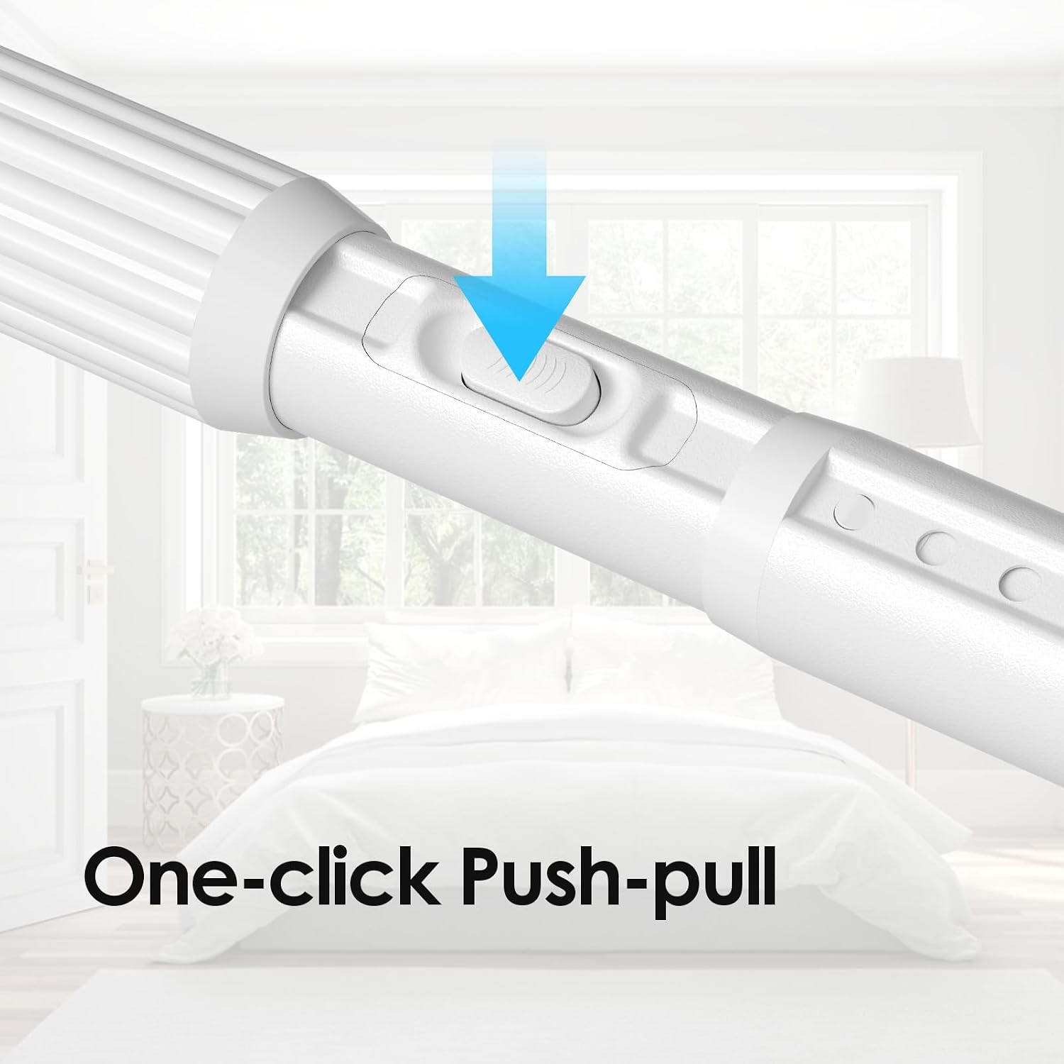 Detalle de ZipGlo 2 Adjustable Shower Curtain Rod, 41–126 Inches, White