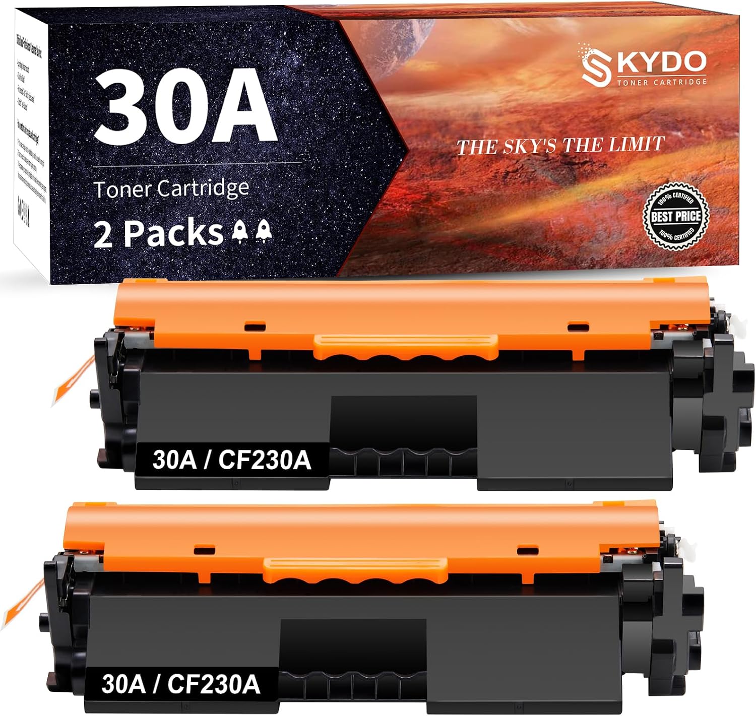 Detalle de Skydo CF230A 30A Black Toner Cartridge, 2-Pack, Up to 1,600 Pages