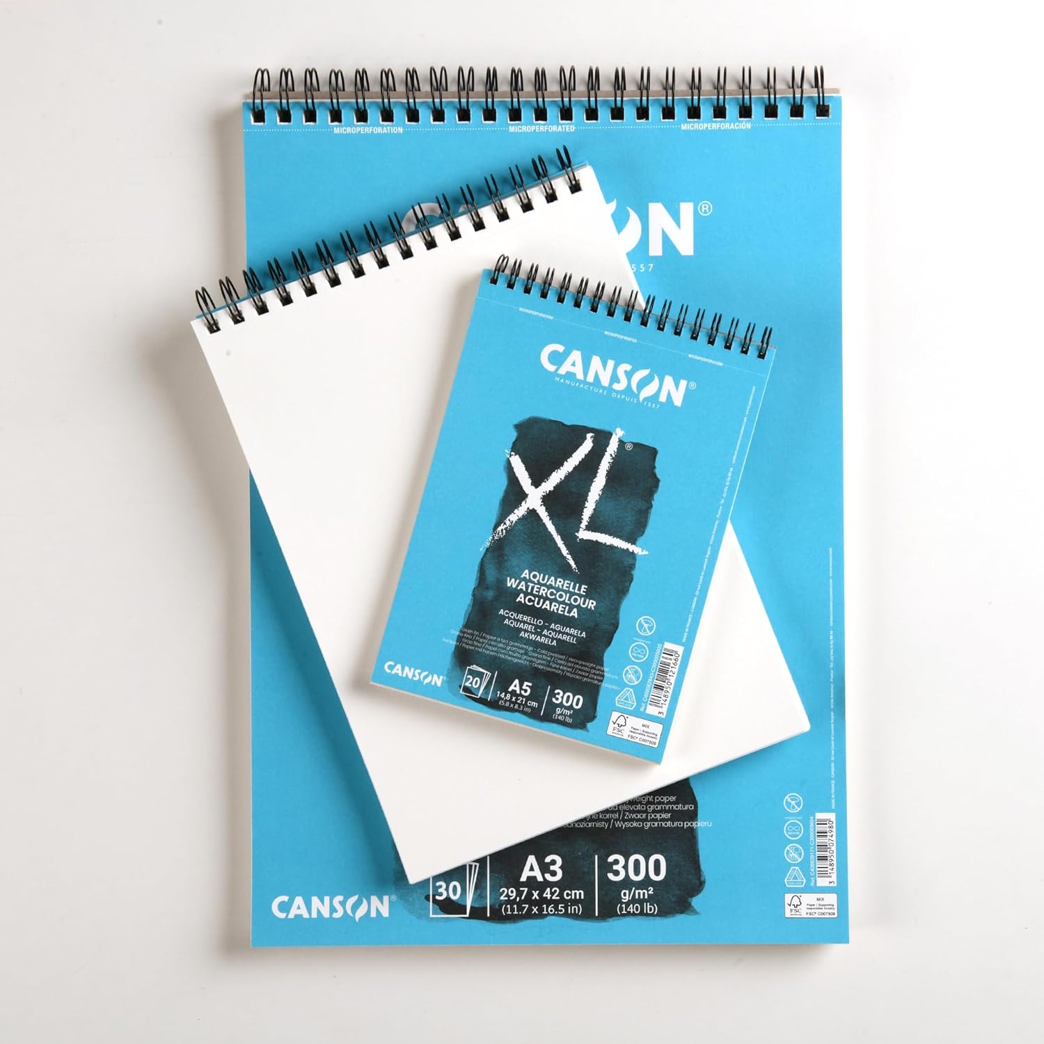 Thumbnail 3 de CANSON XL Aquarelle : album à spirale A3 30 feuilles 300 g/m², blanc