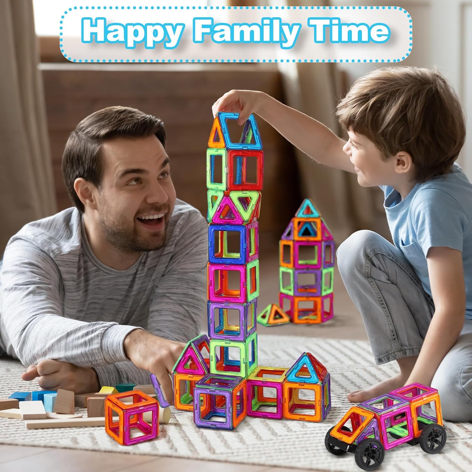 Detalle de ECHOCUBE 42-Piece Magnetic Building Blocks Set: A Practical STEM Toy for Creative Early Learning