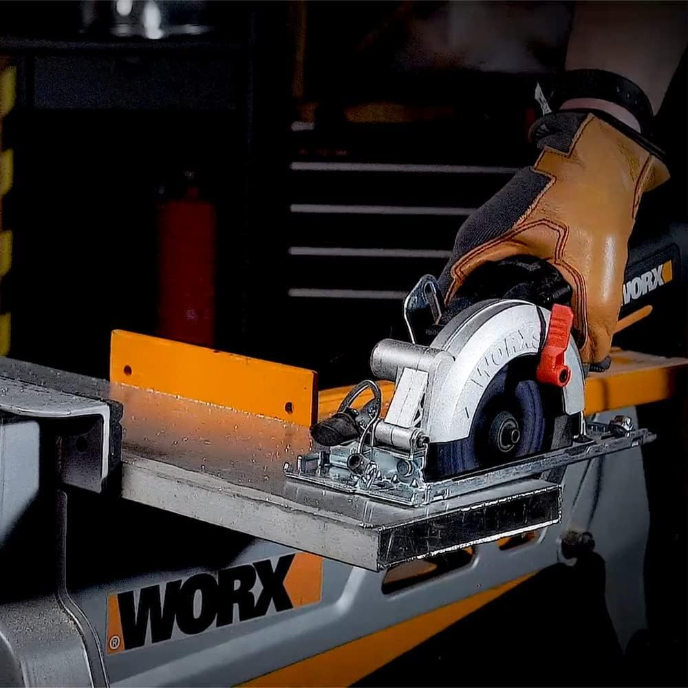 Thumbnail 3 de WORX WX437 Scie circulaire 800W – Profondeur de coupe jusqu’à 43 mm, livré avec guide et adaptateur aspirateur