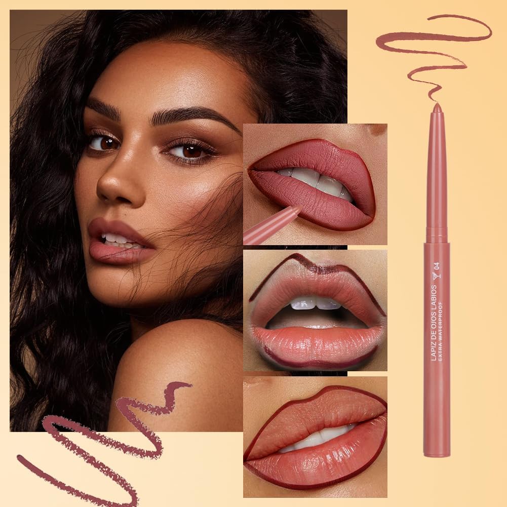 Detalle de LOPHE Matita Labbra 12 Colori – Set di Lip Liner Impermeabili, Cremose e Lisce, a Lunga Tenuta (Serie Opaca A)