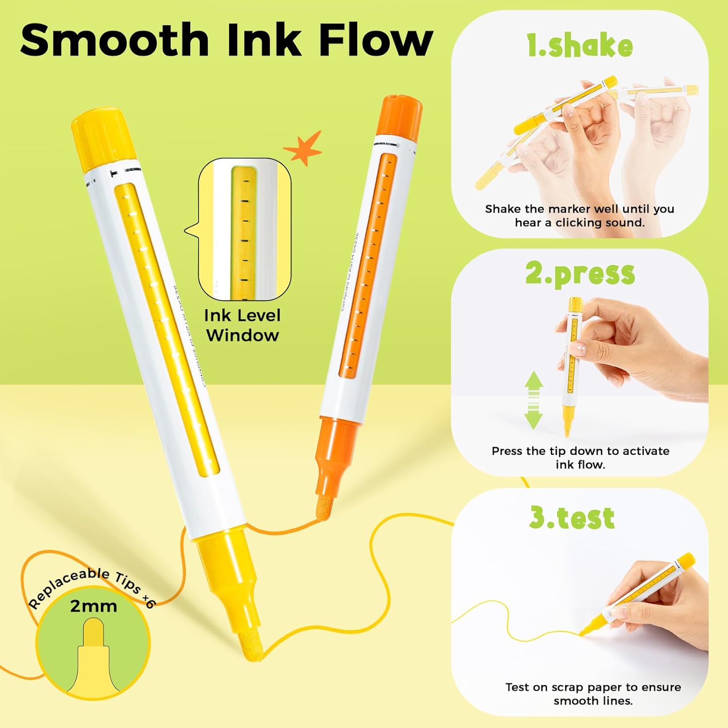 Thumbnail 4 de Ohuhu Acrylic Markers Ink Refillable – 36 colours, high opacity, waterproof acrylic pens with 2mm round tip