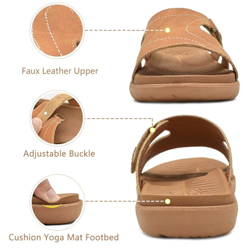 Detalle de KuaiLu Womens Orthotic Slides: Arch-Support Slip-On Sandals for Everyday Comfort