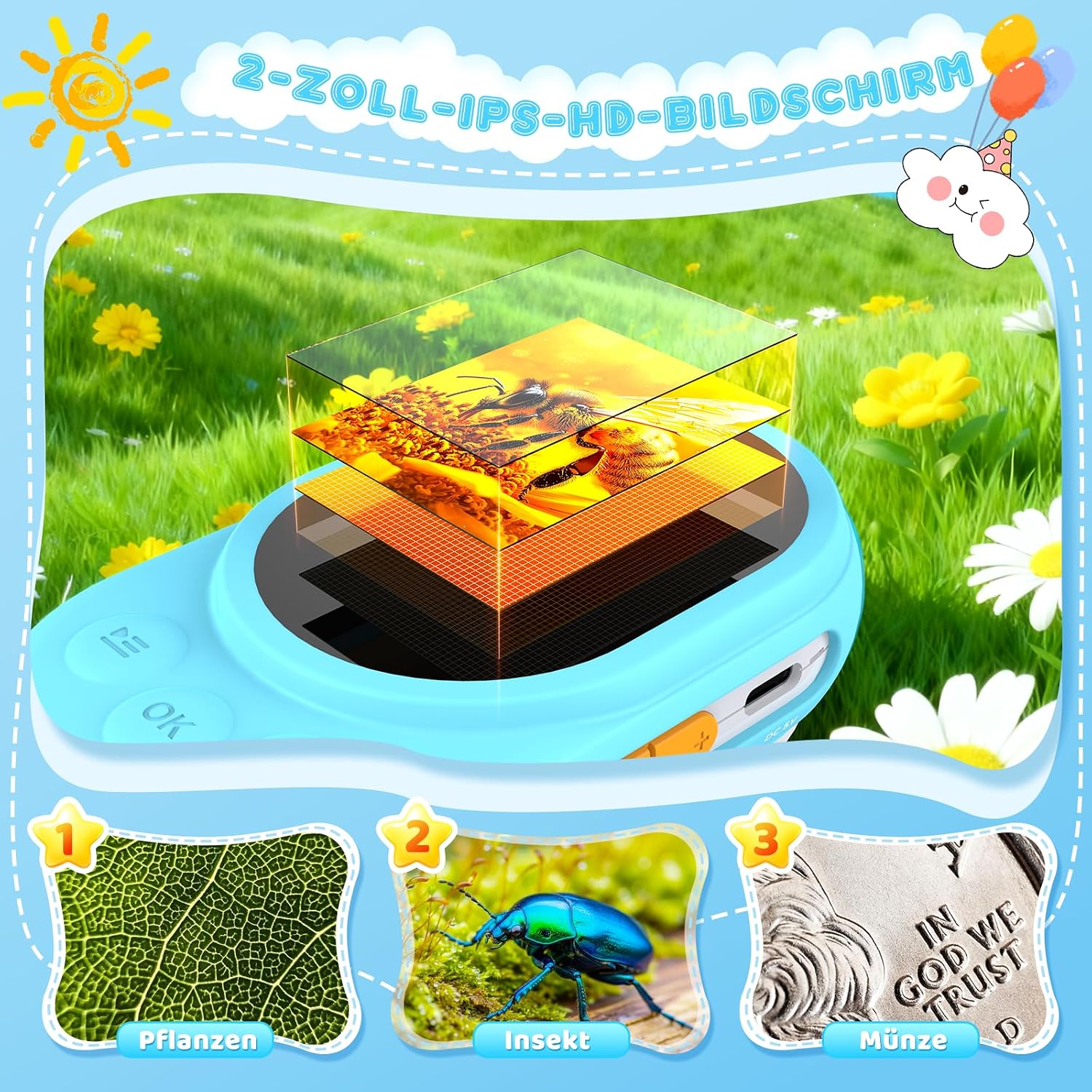 Detalle 2 de Mikroskop für Kinder 2-Zoll LCD