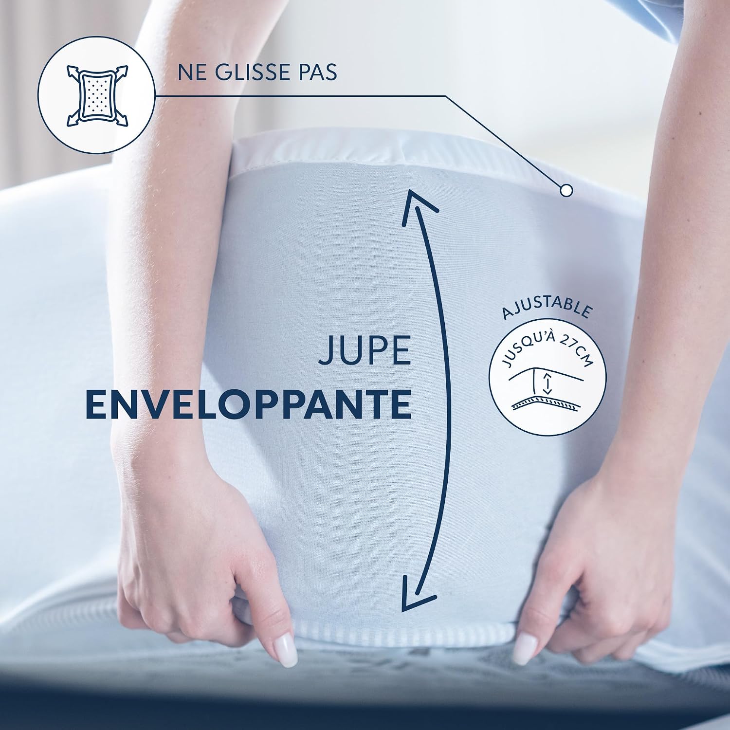 Detalle de Dreamzie Protege Matelas 150x190 cm — Imperméable, Respirant et Confortable