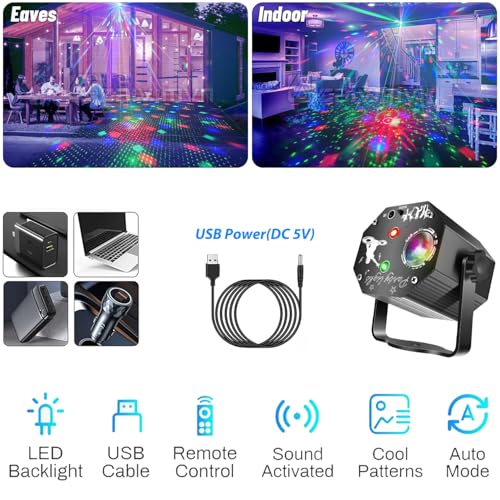 Thumbnail 2 de WINSAFE Disco Party Lights: 72 Pattern Sound Activated DJ Strobe Lights for Home Parties