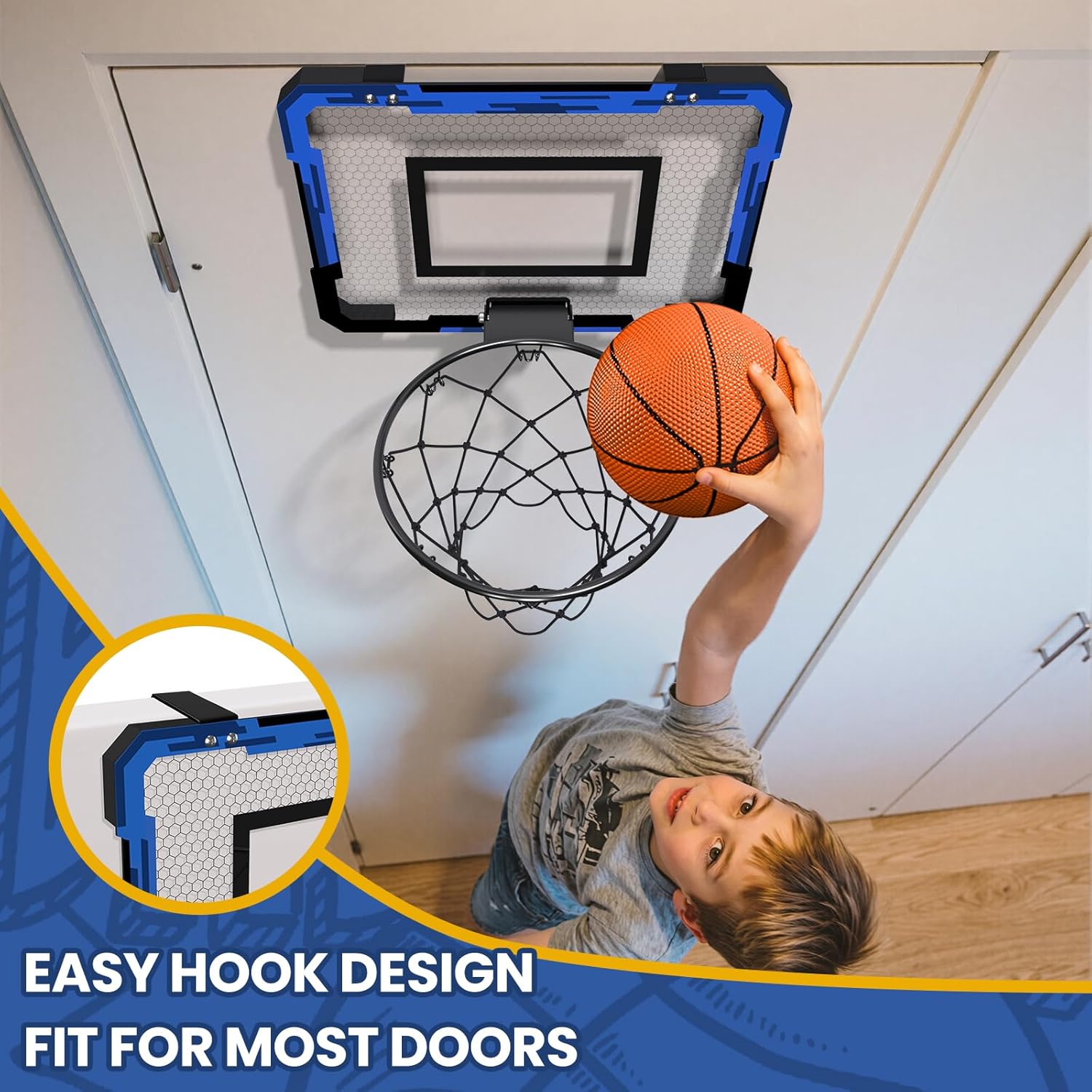 Detalle de QDRAGON Mini Basketball Hoop 3 balls