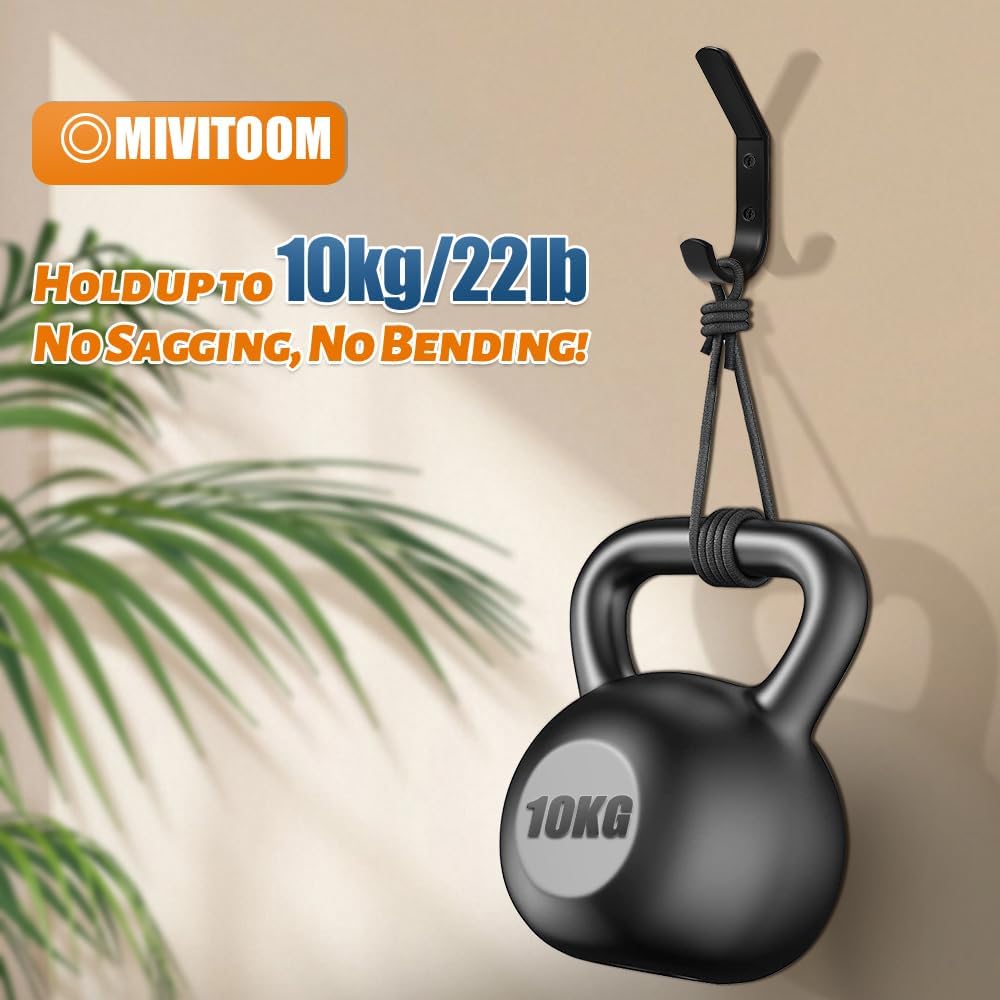 Detalle de MIVITOOM 8-Piece Heavy Duty Metal Wall Mounted Coat Hooks
