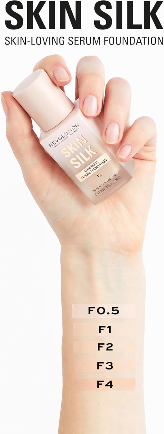 Thumbnail 3 de Makeup Revolution Skin Silk Serum Foundation 🌸, F4, 23ml