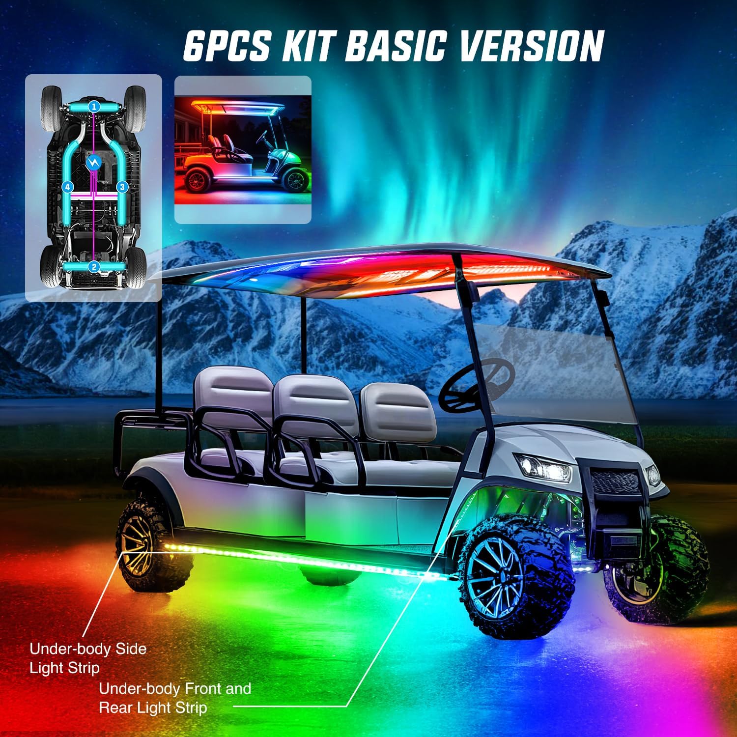 Thumbnail 5 de Nilight 6PCS Golf Cart Underbody Light Kit