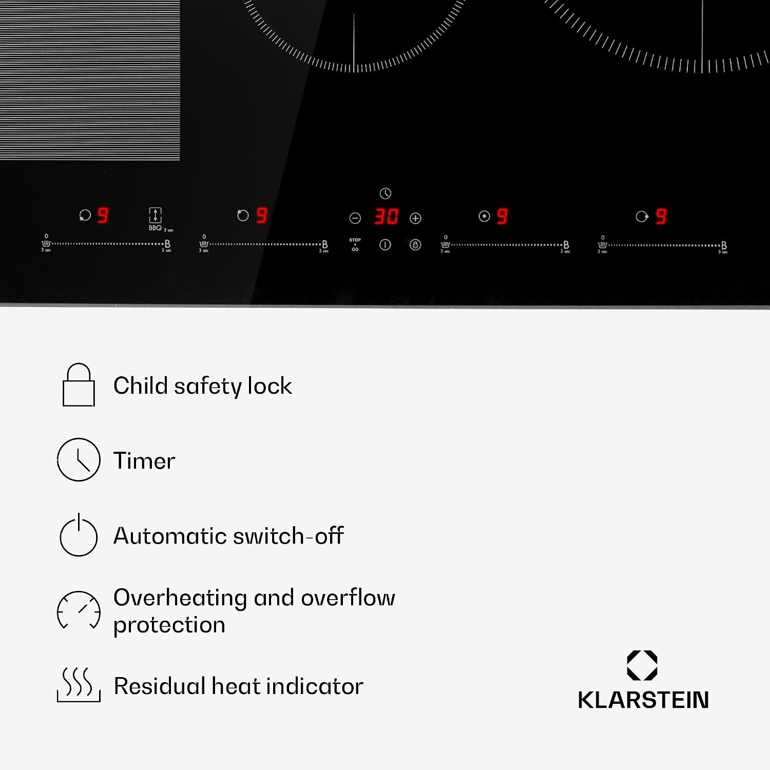 Detalle 2 de Klarstein CP4-90400-kdcc Induction Hob, 4 Zones, Touch Control
