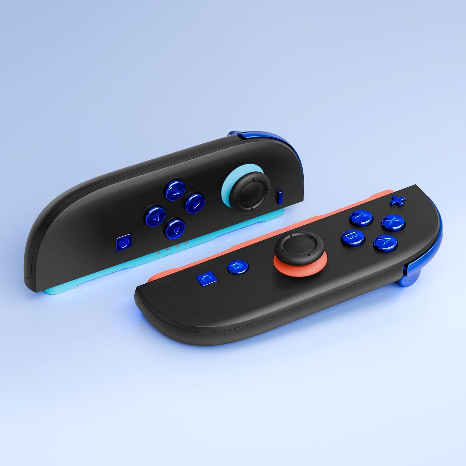 Detalle de eXtremeRate DIY Replacement Full Set Buttons for Joycon 2 (Chrome Blue) – Precision Ab XY D-Pad + Home/Capture/Release