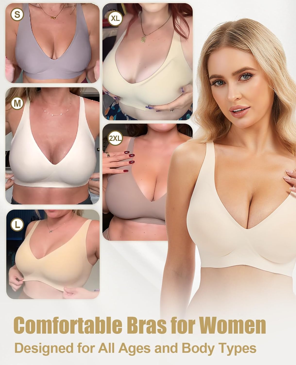 Thumbnail 4 de VRCOMFY Jelly Wireless Bra – Deep V Push Up Seamless T-Shirt Bra with Adjustable Straps