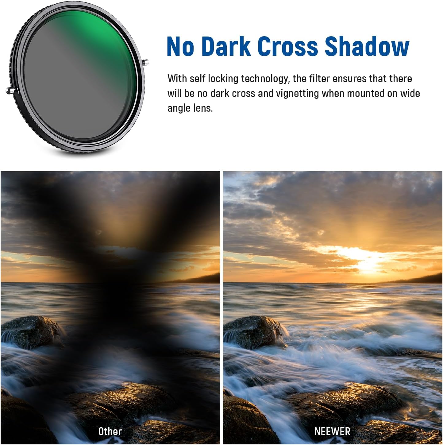 Detalle 2 de NEEWER 2 in 1 Filtro HD Variabile da 72mm ND2-ND32 e CPL