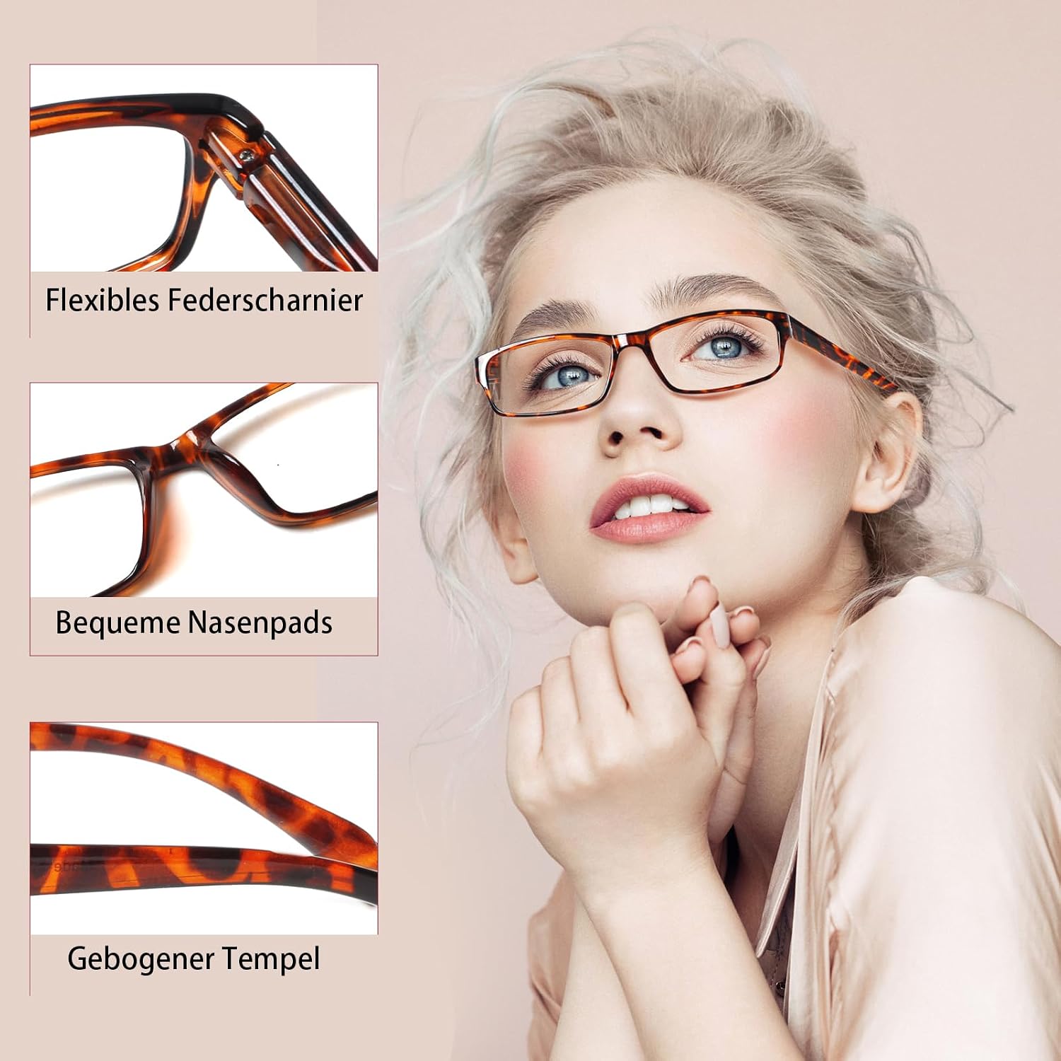 Detalle de COJWIS Lesebrille 2,00 6er Pack