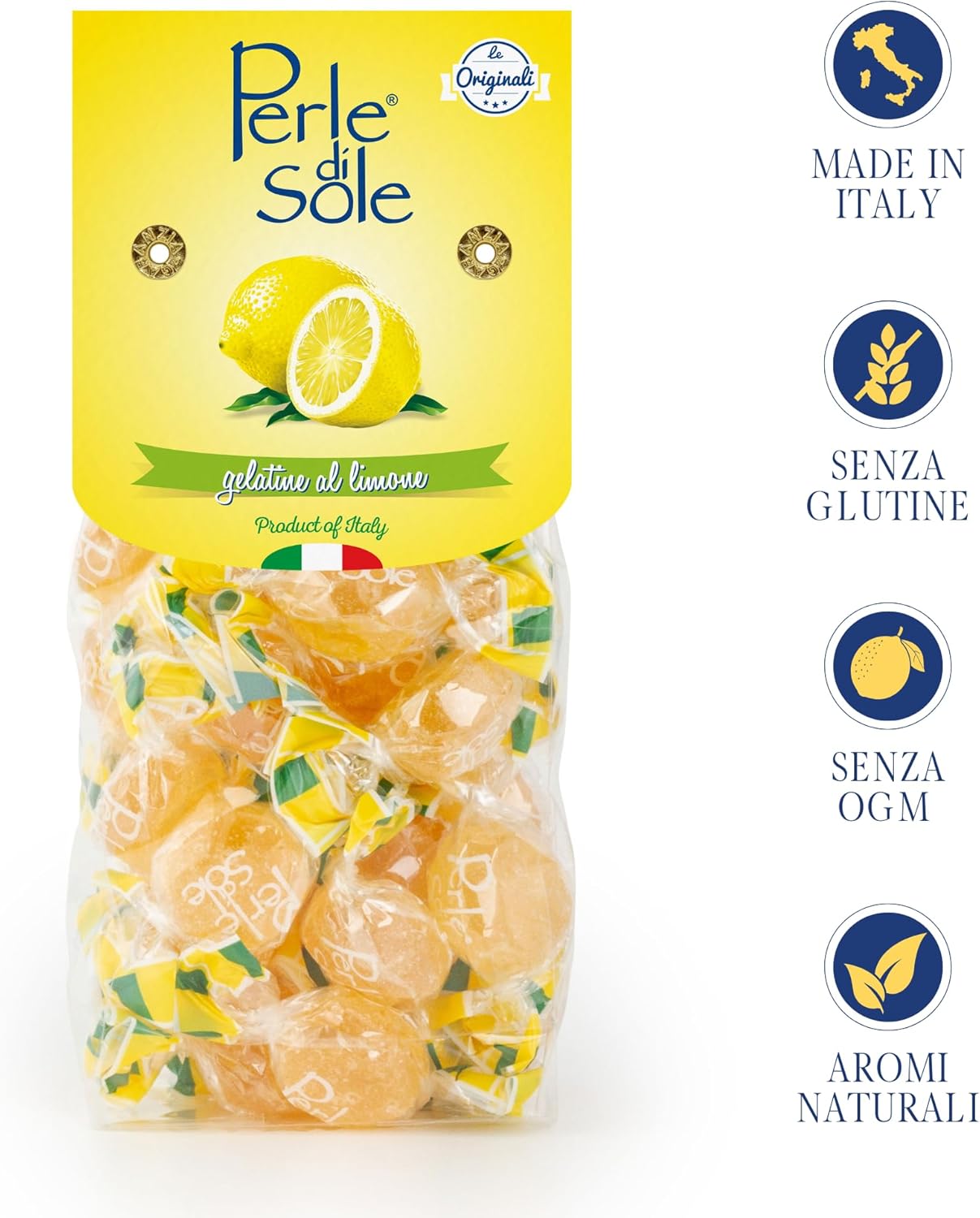Thumbnail 1 de Perle di Sole Gelatine al Limone con vero succo di frutta, senza glutine, 200 g