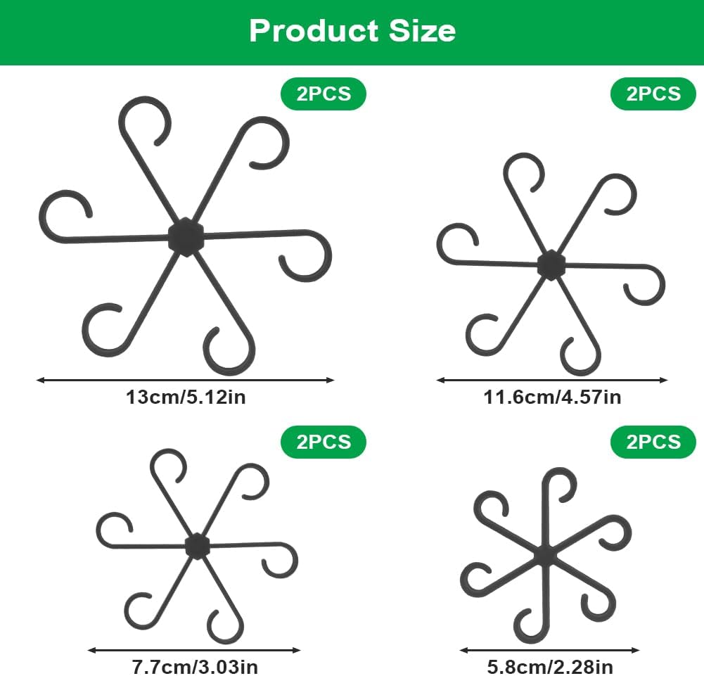 Detalle de Adiwo 8 pezzi porta steli in plastica: clip di supporto per piante — Nero-8PZ