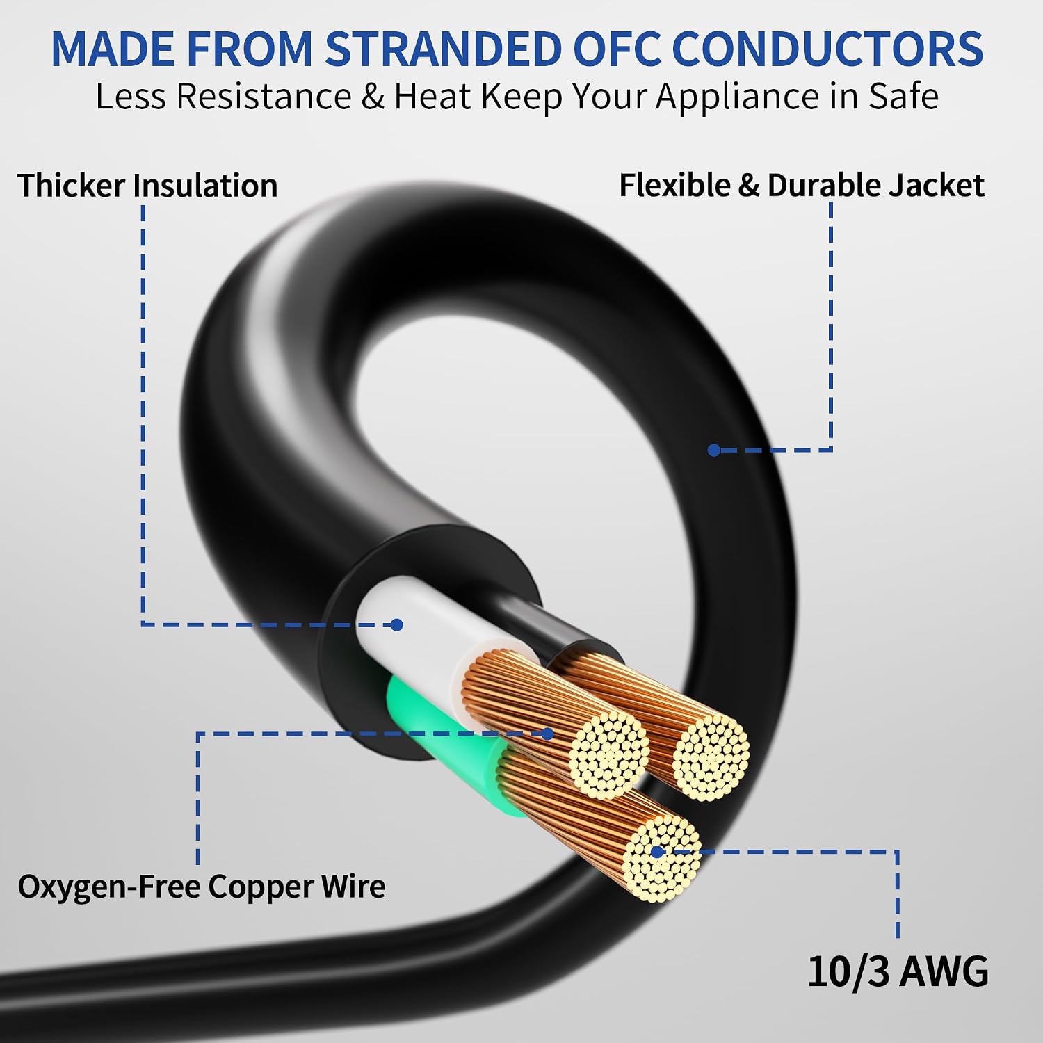 Detalle de cismorvex 75-Foot 10/3 Outdoor Extension Cord with Lighted End, 15A