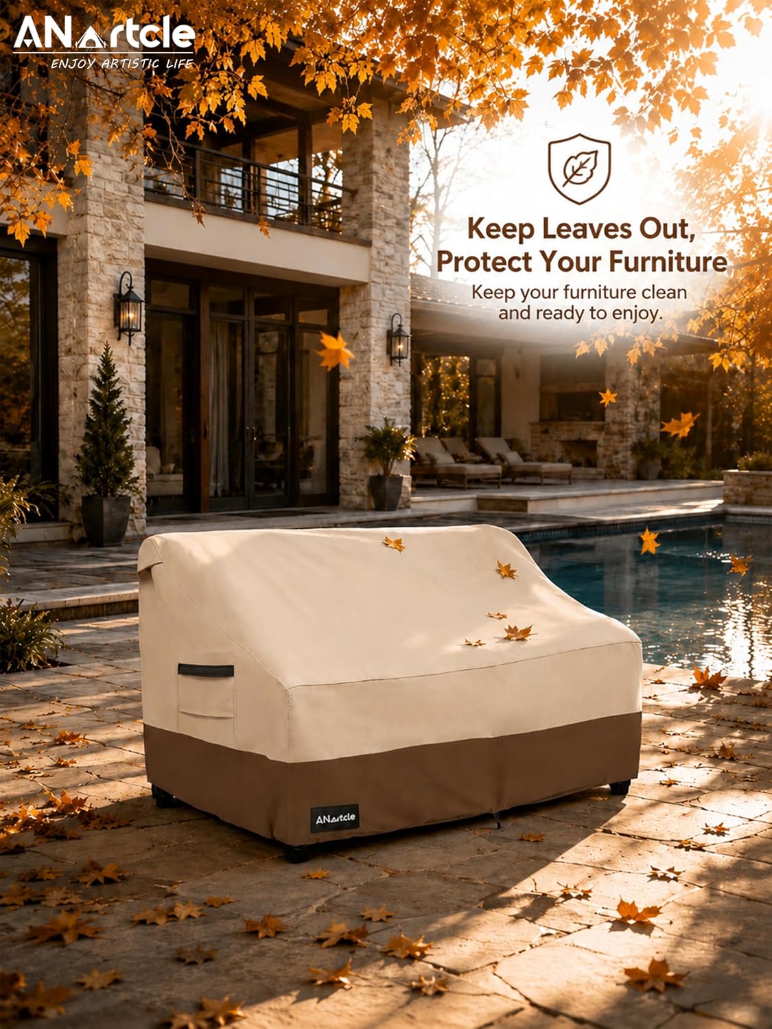Thumbnail 6 de ANartcle 60"W x 34"D x 30"H Patio Loveseat Cover, Waterproof Polyester
