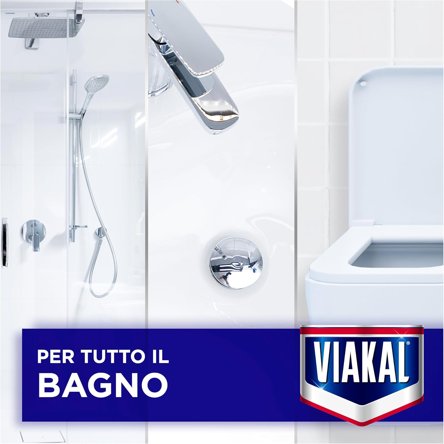 Detalle de Viakal Classico Spray: rimuove il calcare fino al 100% con tecnologia anti-gocce – confezione da 3