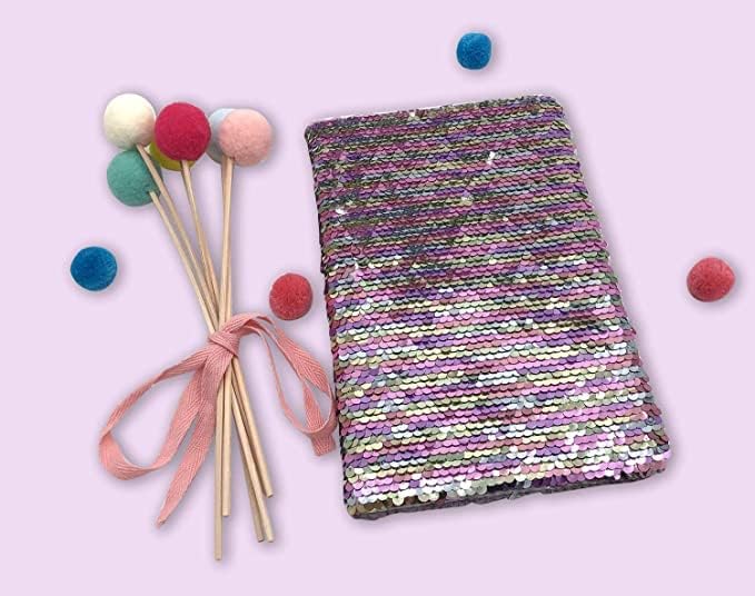 Thumbnail 6 de GINMLYDA Reversible Sequin Notebook, 8.5 x 5.5 Inches, 160 Lined Pages