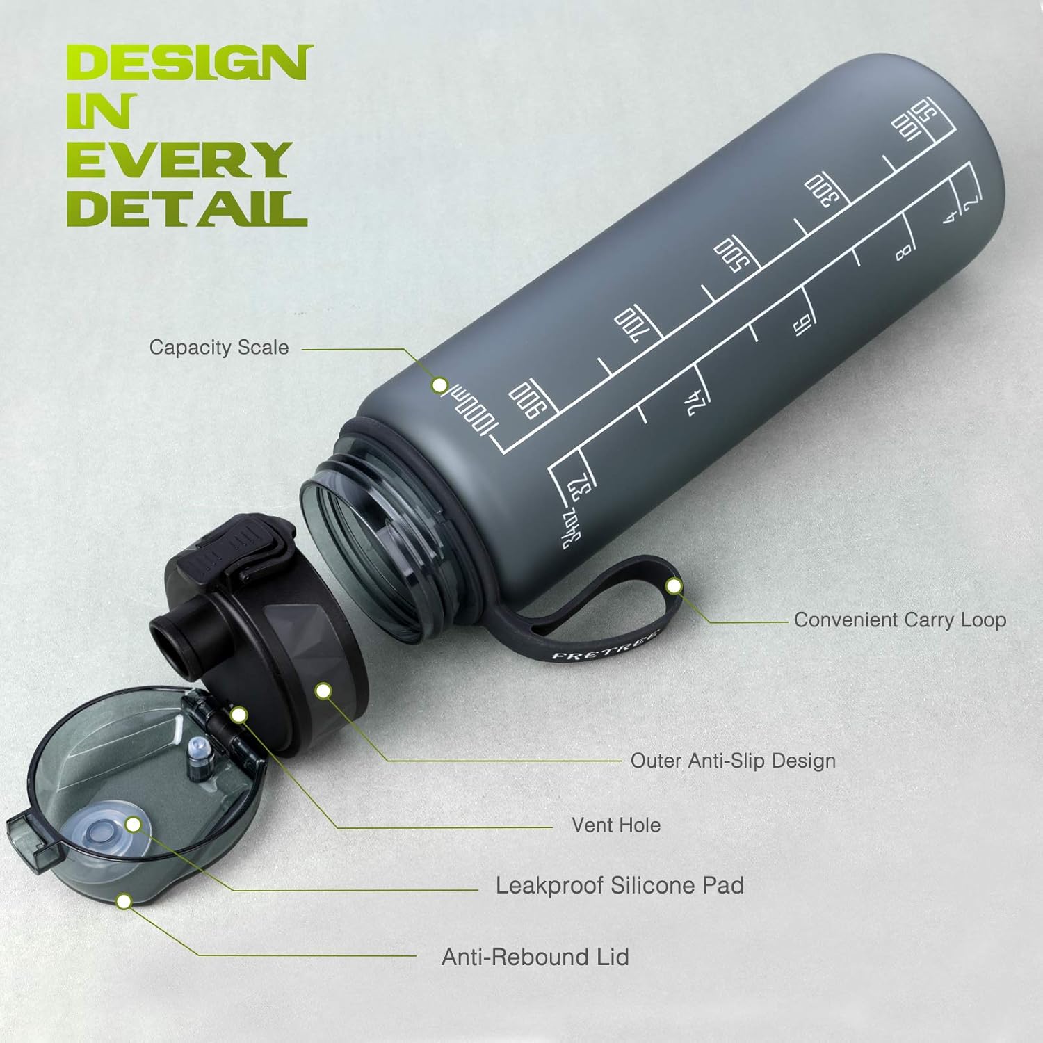 Thumbnail 2 de FULDENT Sports Water Bottle 1L leakproof bottle 🚰