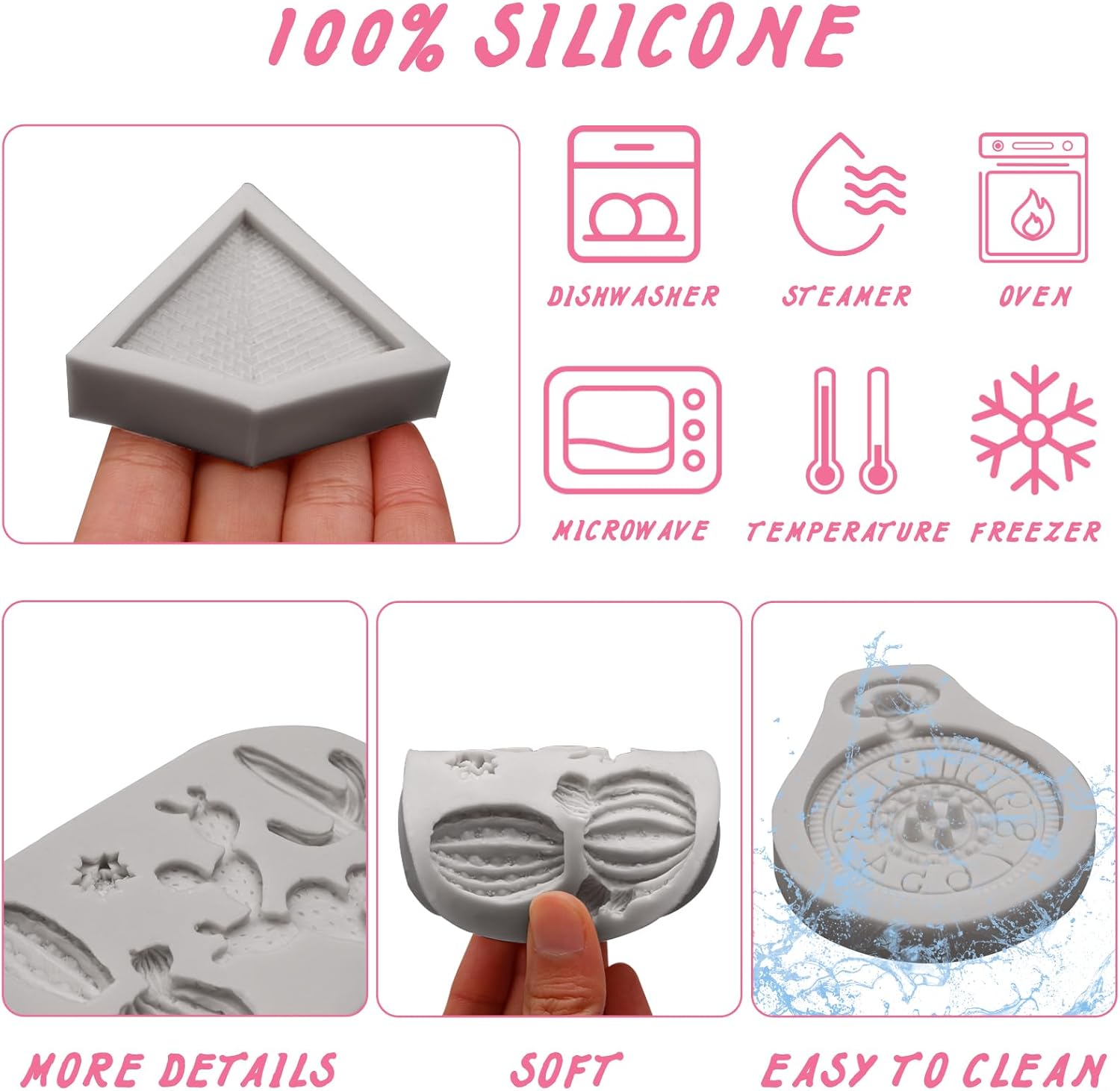 Thumbnail 2 de Wüstenkaktus-Silikonform-Set – 4 Wüstenmotiv-Fondantformen für Kuchen-Dekoration