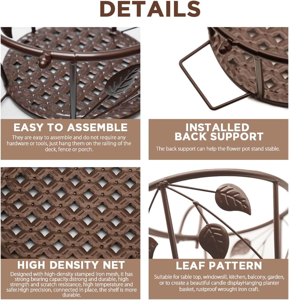 Detalle 2 de NEISRAI Iron Railing Planter Basket