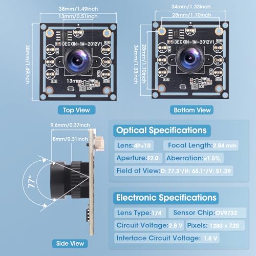 Thumbnail 1 de VeftBltrem 3 PCS OV9732 Camera Module 100 Degrees for Autodarts Dart Camera System