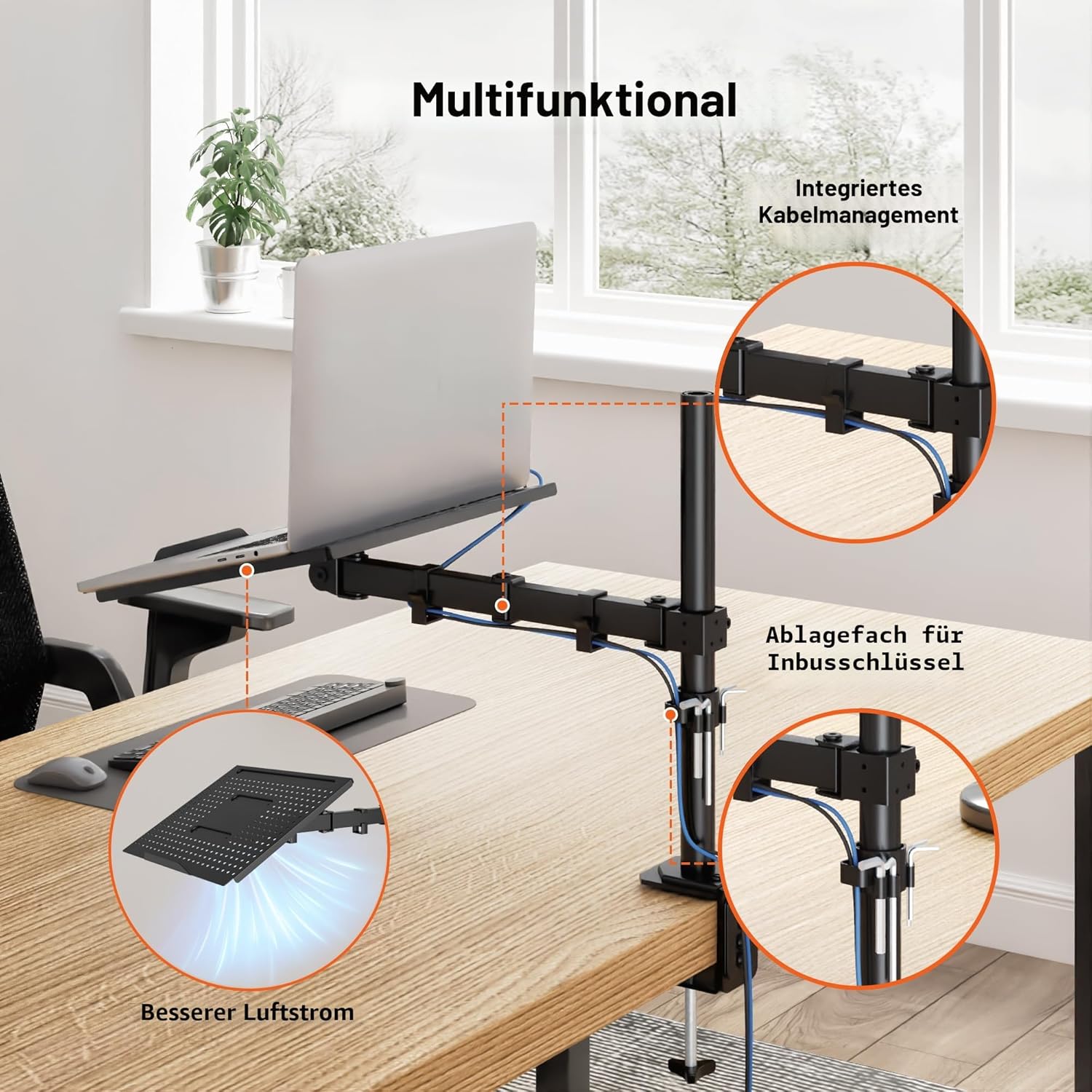Detalle de Redbat Monitorarm mit Laptopablage 420 mm