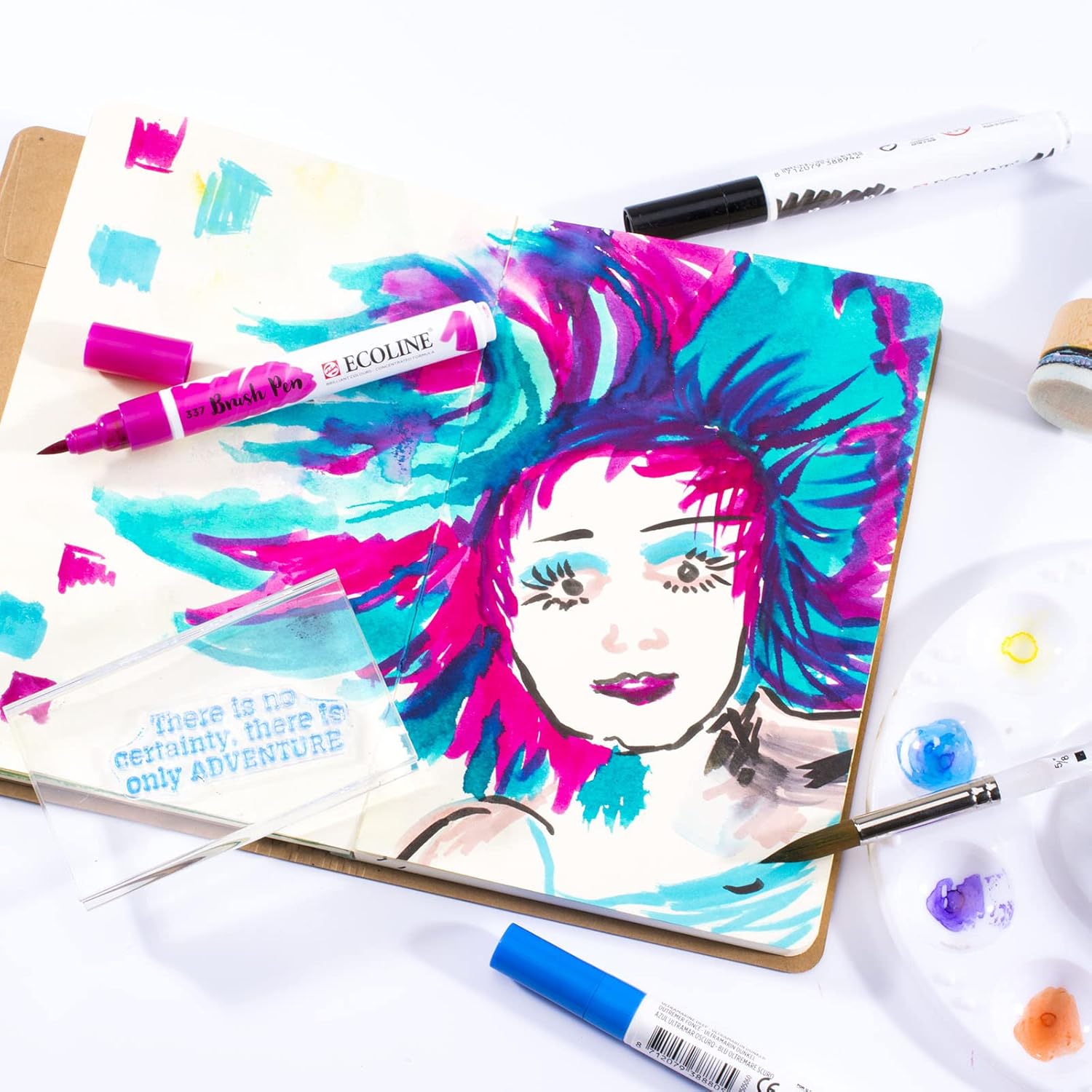 Detalle de Vaessen Creative Stamp Journal Livre Artistique A5 – 48 pages sans lignes, Marron