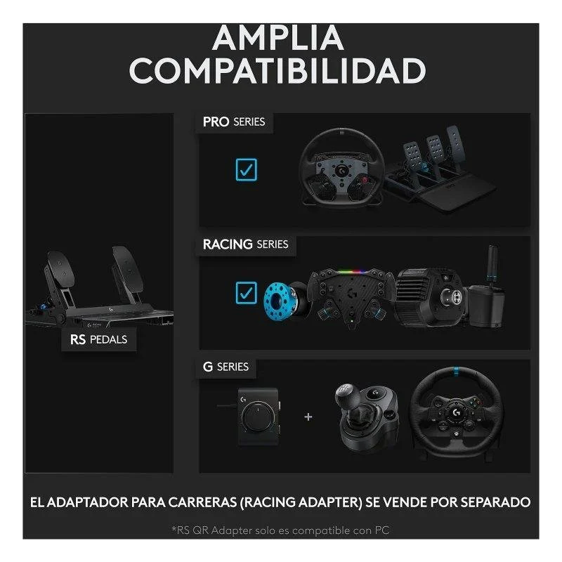 Thumbnail 1 de Logitech RS Pedals PRO con freno Loadcell 75 kg y estructura de acero (USB) para simracing en PC