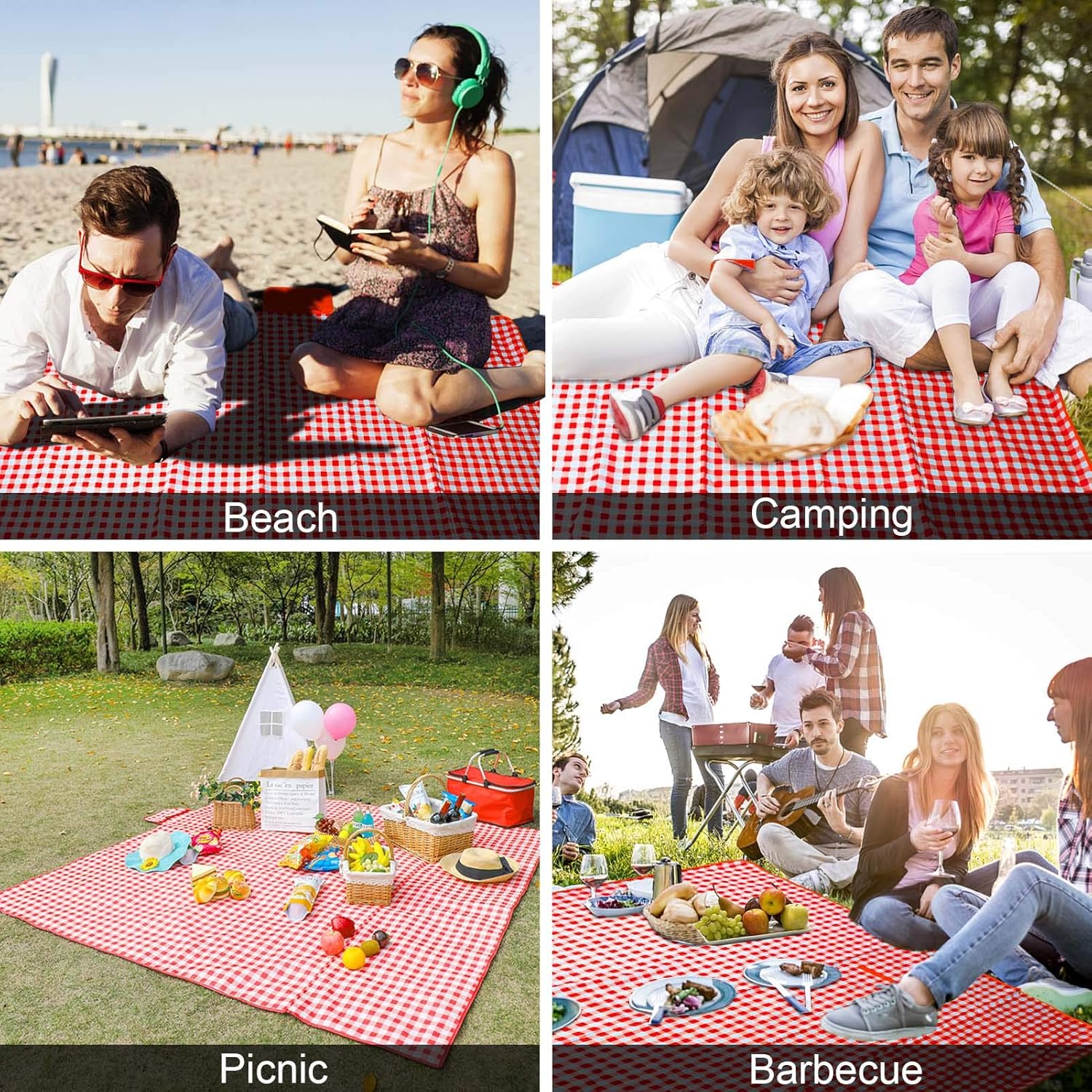 Thumbnail 4 de LIVEHITOP Manta de Picnic Impermeable 200x200cm 🧺  
Para camping, playa y viajes