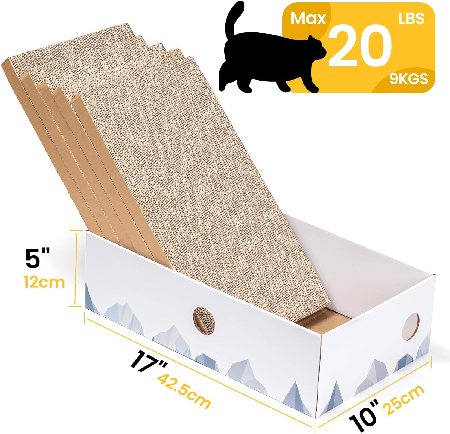 Thumbnail 2 de Conlun 5-Pack Cat Scratching Boards 41x24cm