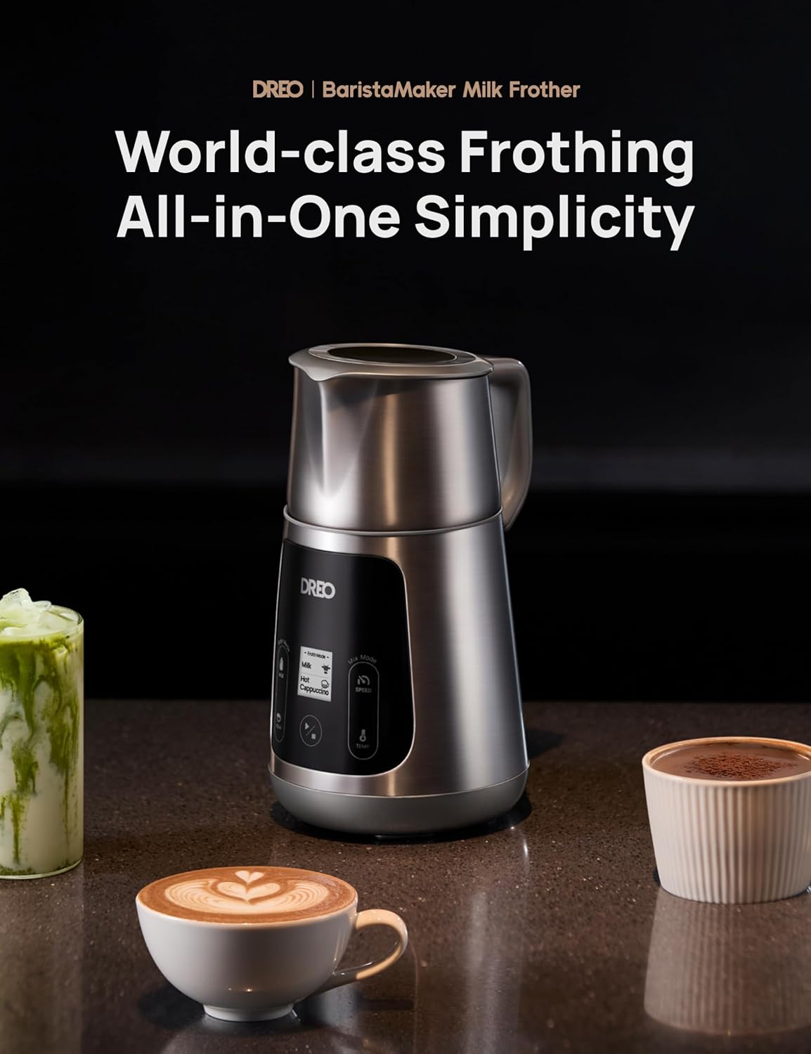 Thumbnail 1 de DREO All in 1 Milk Frother 400ml capacity