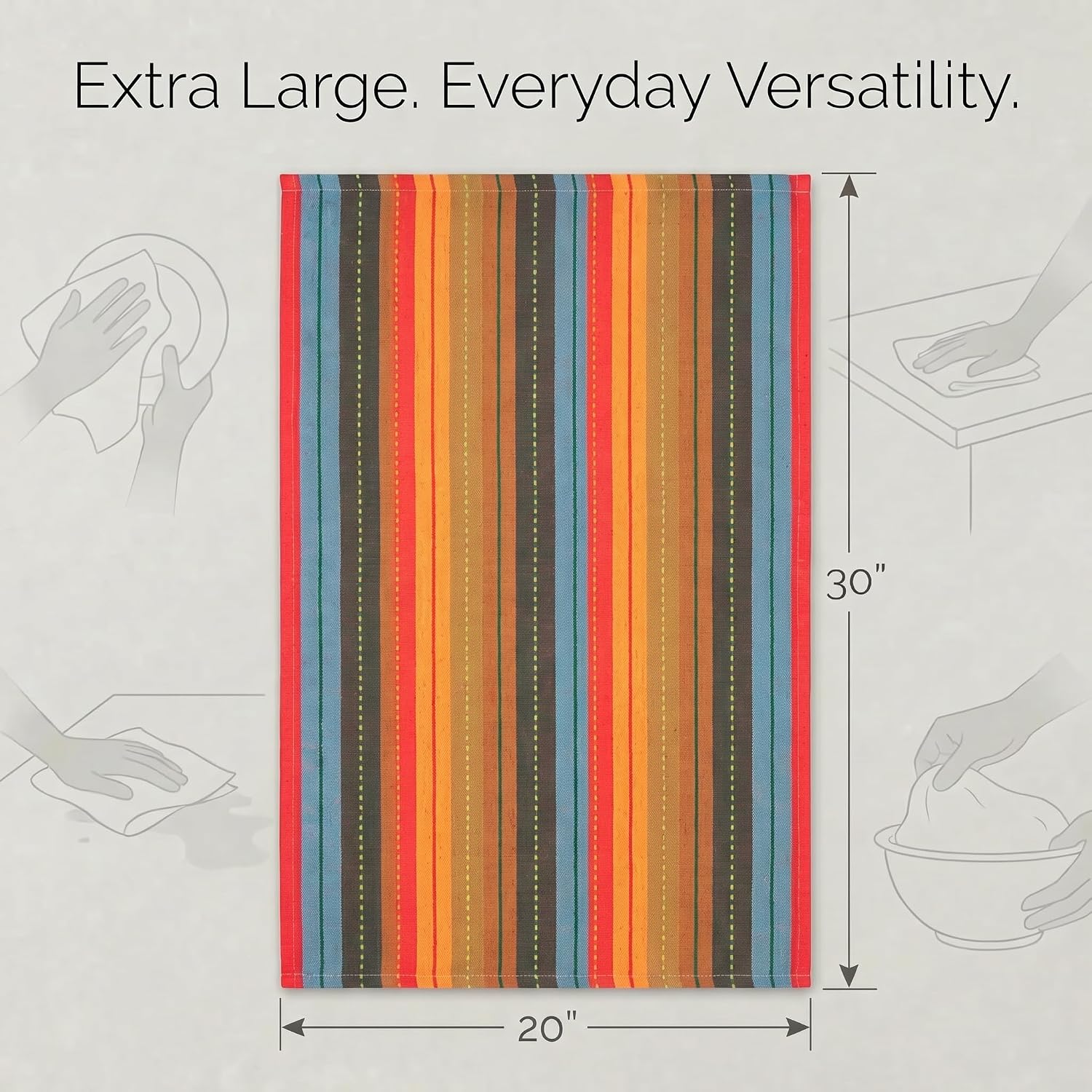 Thumbnail 2 de Urban Villa 100% Cotton Kitchen Towels Set of 6 (20"x30")