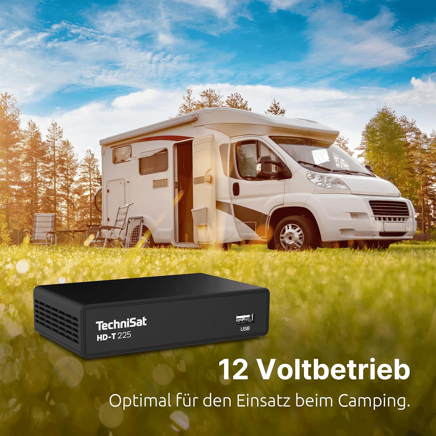 Detalle de TechniSat HD-T 225 – kompakter DVB-T2 HD Receiver mit HEVC H.265, HDMI/SCART, USB-Mediaplayer und 12 V