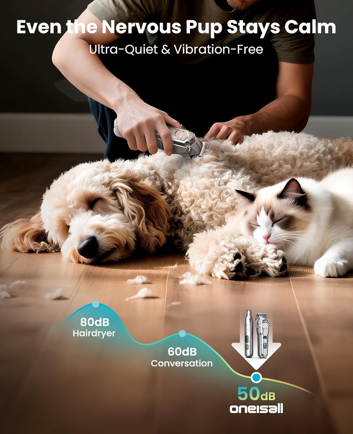 Detalle 2 de oneisall PC15 Dog Grooming Kit 4-in-1 for thick hair ✂