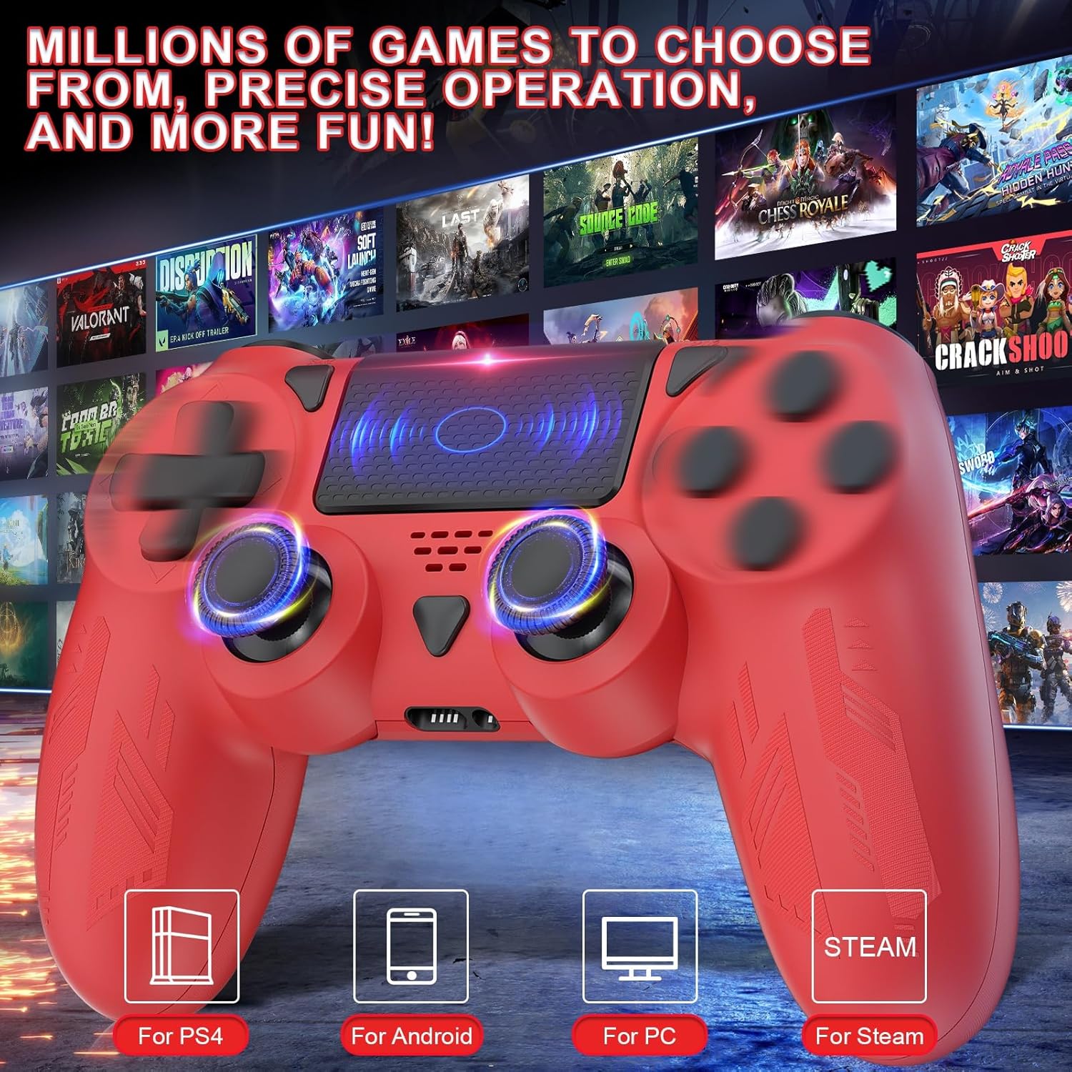 Detalle 2 de GGiking Wireless Controller für PS4 mit Turbo