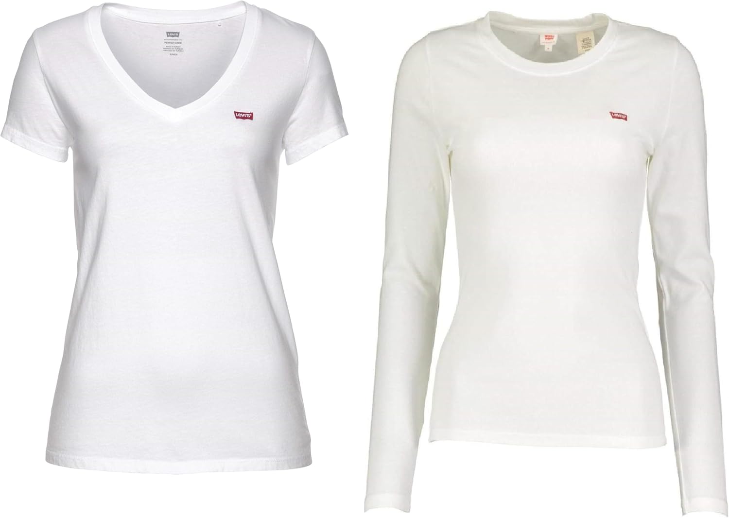 Detalle de Levi's The Perfect V-Neck Maglietta Donna, Chesthit Logo – Comfort e stile per l’estate