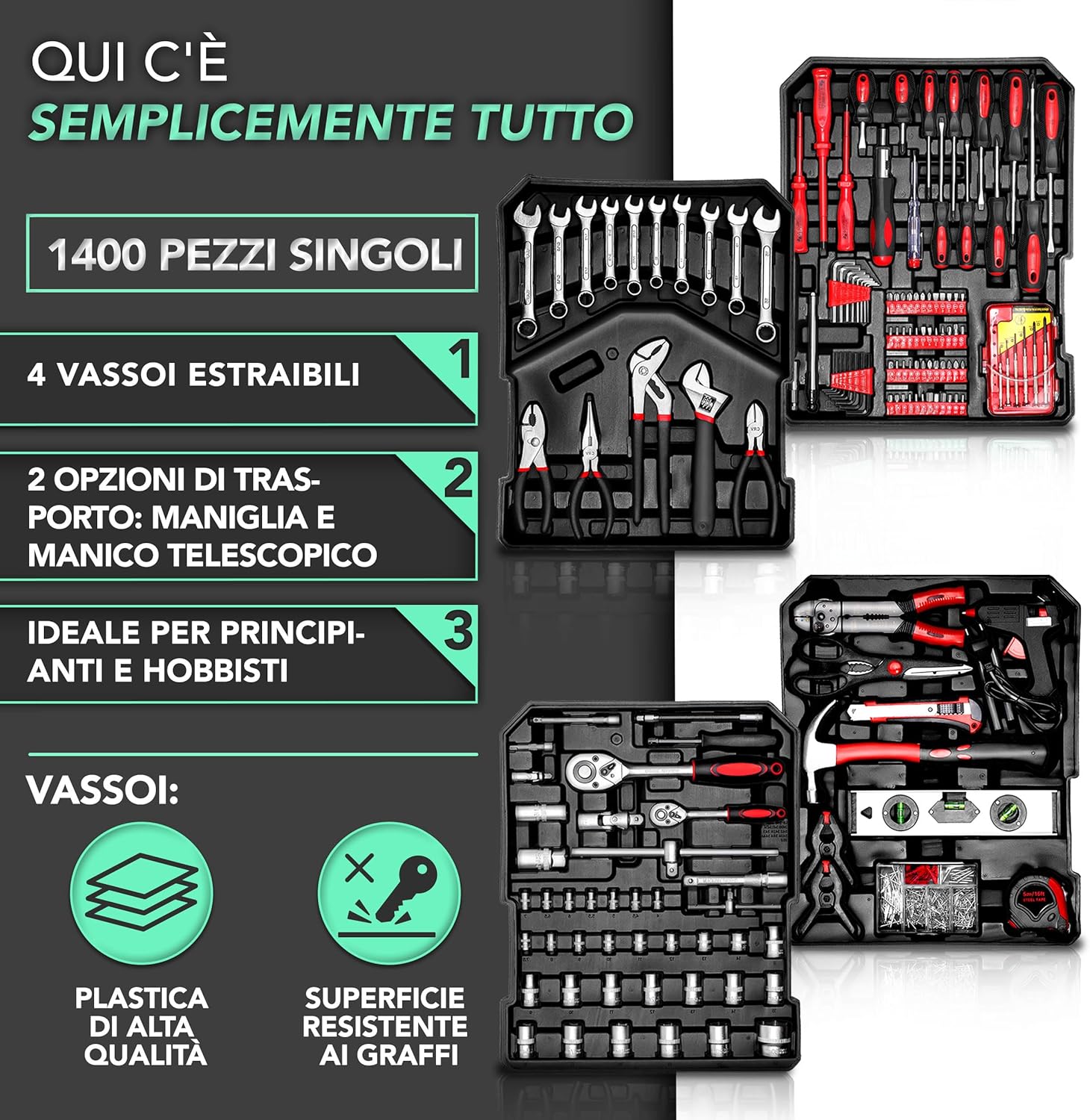 Thumbnail 1 de TRESKO Valigia degli attrezzi 949 pezzi