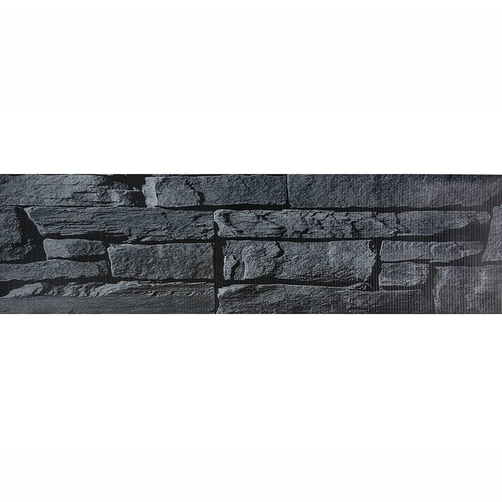 Detalle de Amazon Basics taśma ogrodzeniowa 50 m × 19 cm, wzór łupka, 26 klipsów