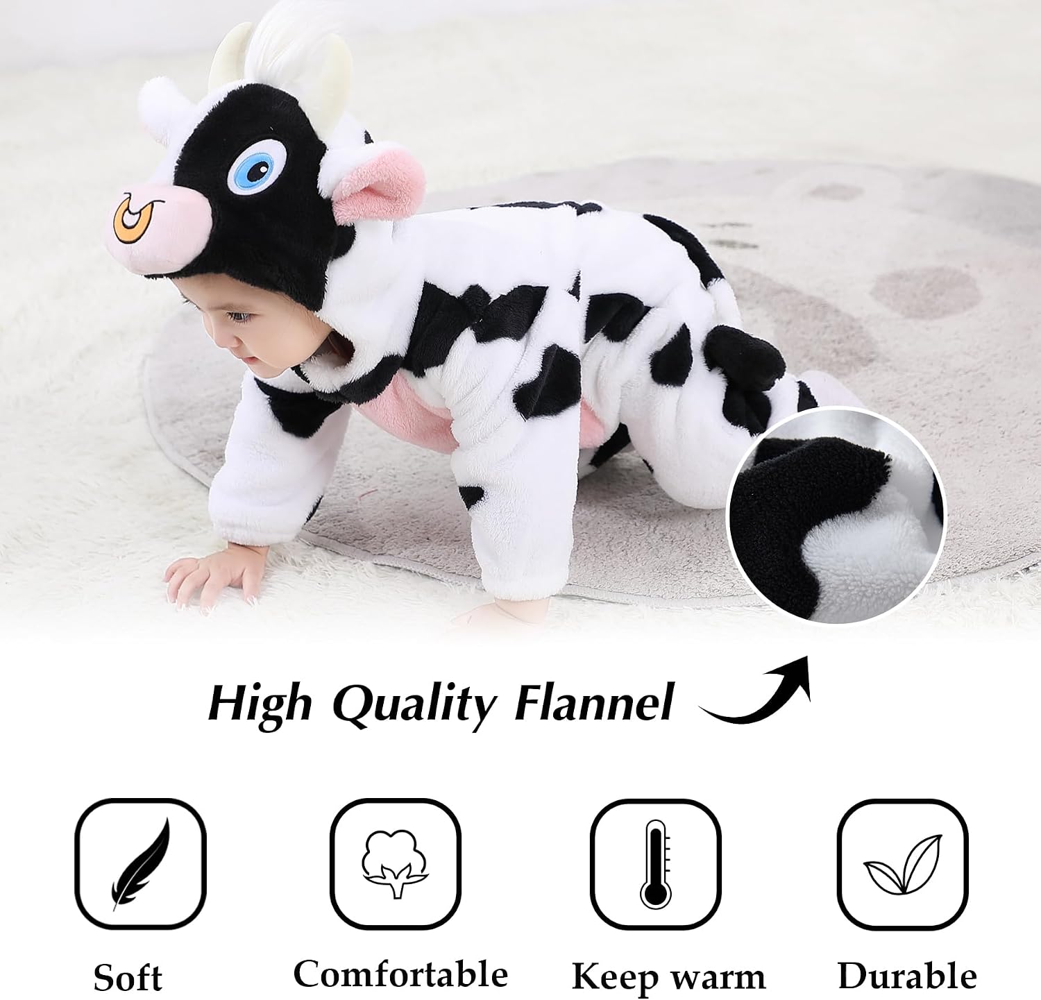 Detalle de TONWHAR Baby Animal Romper, Fleece
