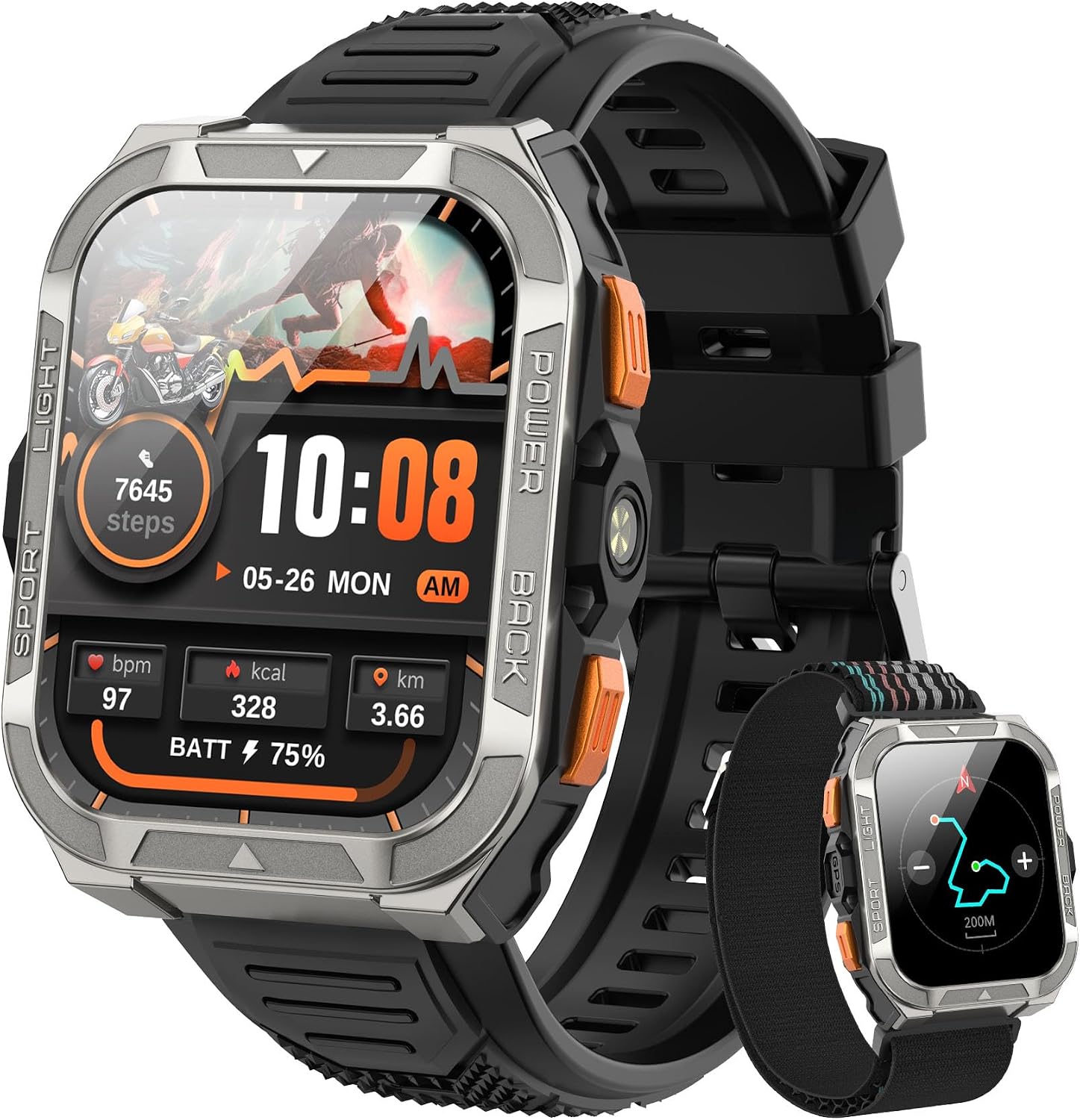Detalle de Blackview Smartwatch Uomo W80Pro: Orologio Smartwatch Militare con Chiamate Bluetooth e GPS