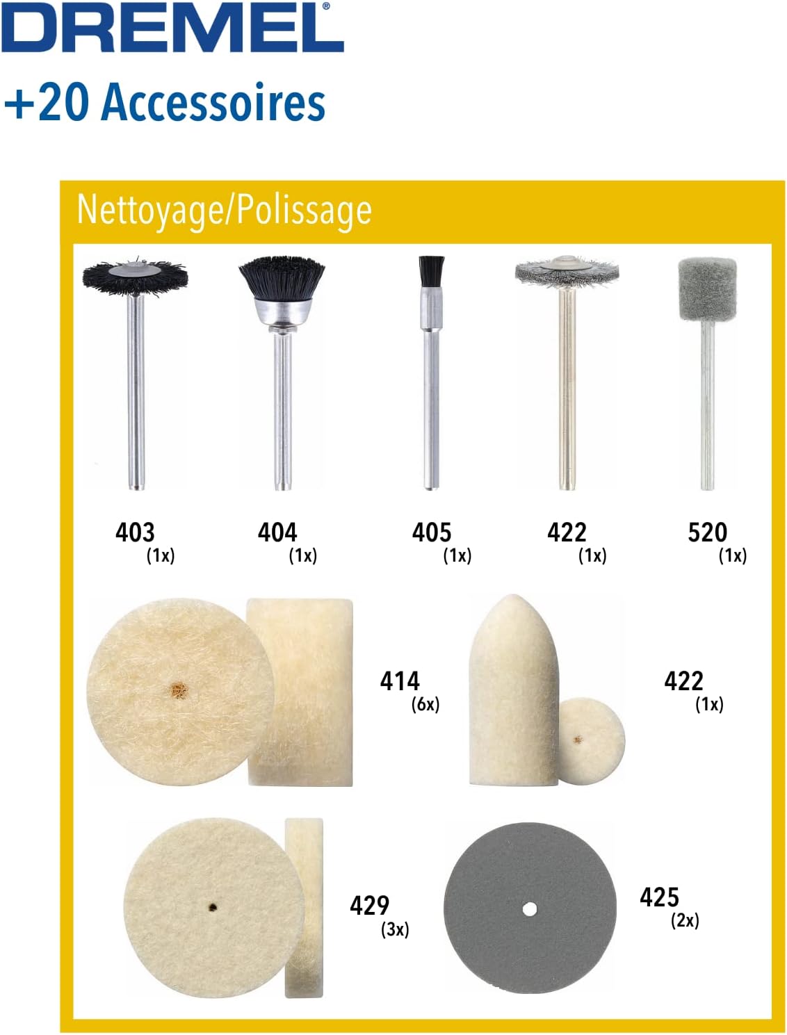 Thumbnail 1 de Dremel 684 Kit polissage : coffret avec accessoires de nettoyage et polissage pour outils rotatifs