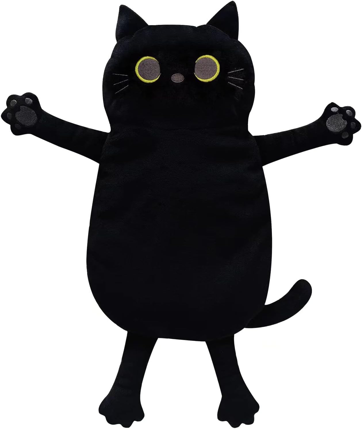 Detalle de Cuckool Black Cat Microwave Heating Pad, 17" x 9", Flaxseed Insert
