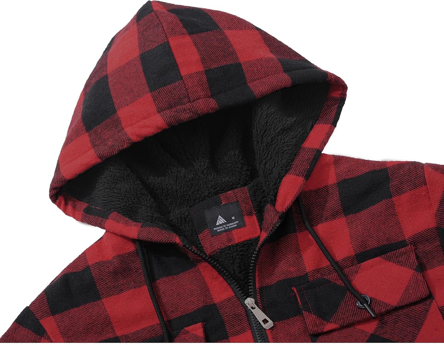 Thumbnail 6 de JACKETOWN Herren Fleecejacke Flanell Hemdjacke mit Kapuze – warme kariert Übergangsjacke für Herbst und Winter
