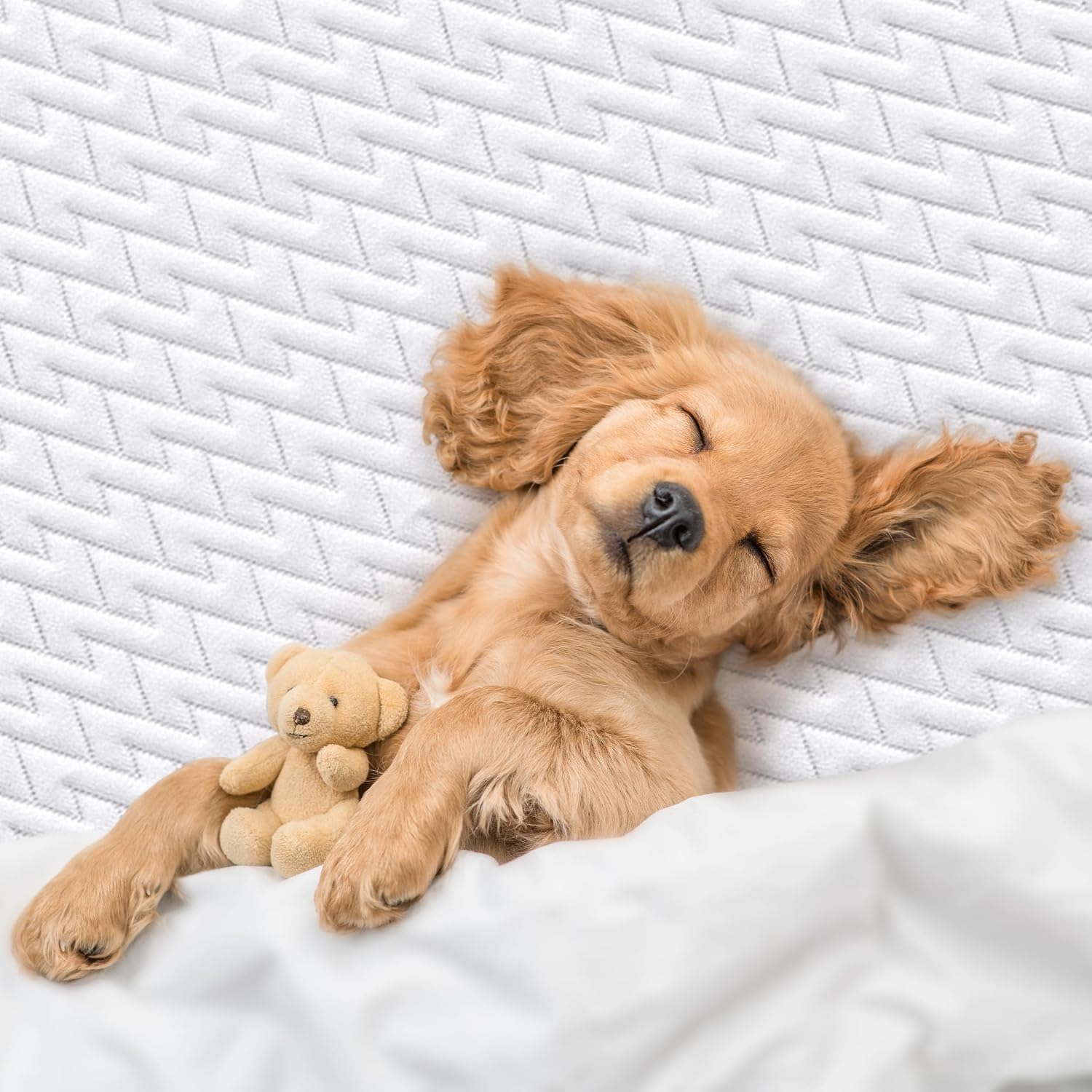 Detalle de Coprimaterasso Impermeabile Utopia Bedding 90 x 200 cm – Design Zigzag e Tessuto 3D Morbido